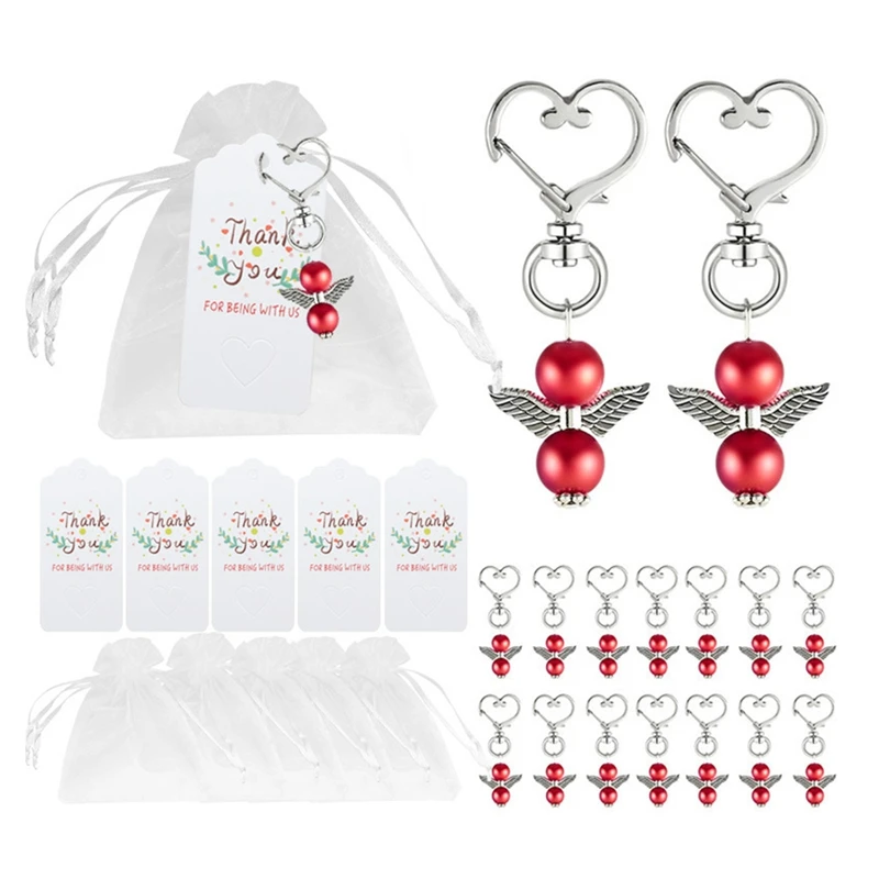 

L81A 2025-20 шт., сувениры для детского душа, брелки с ангелами, сумки из органзы, бирки для открыток с благодарностью, сувениры для гостей, подарок, свадебный душ