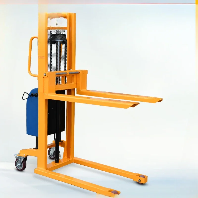 

Electric stacker, small hydraulic lift forklift, steel frame, electric handling, loading and unloading forklift