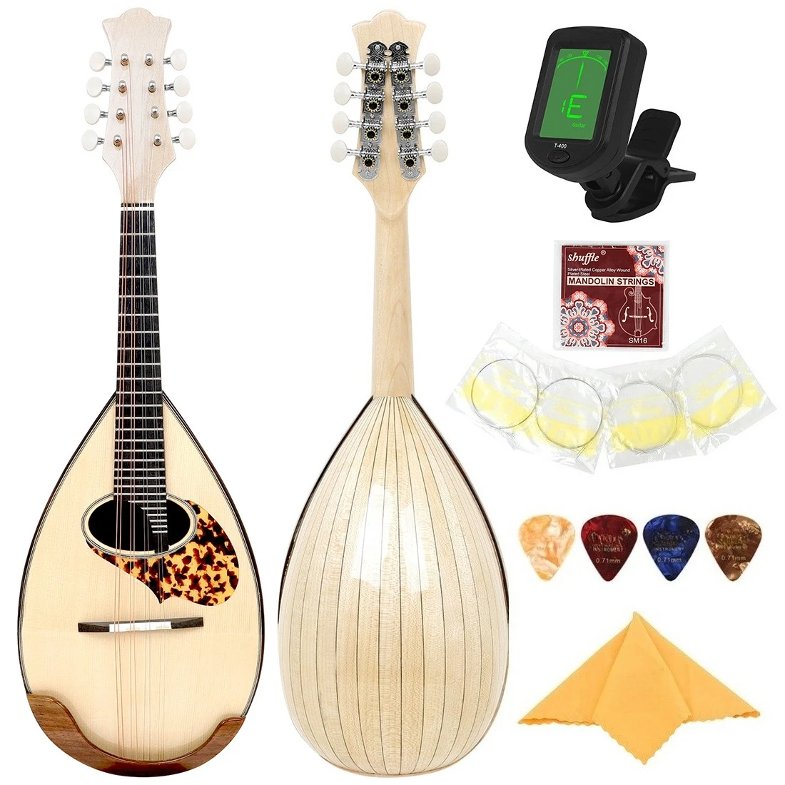 

Hooqu Scallop Mandolin Maple Eight-string Mandolin Original Sound Mandolin 8-string Guitar Banjo Oud