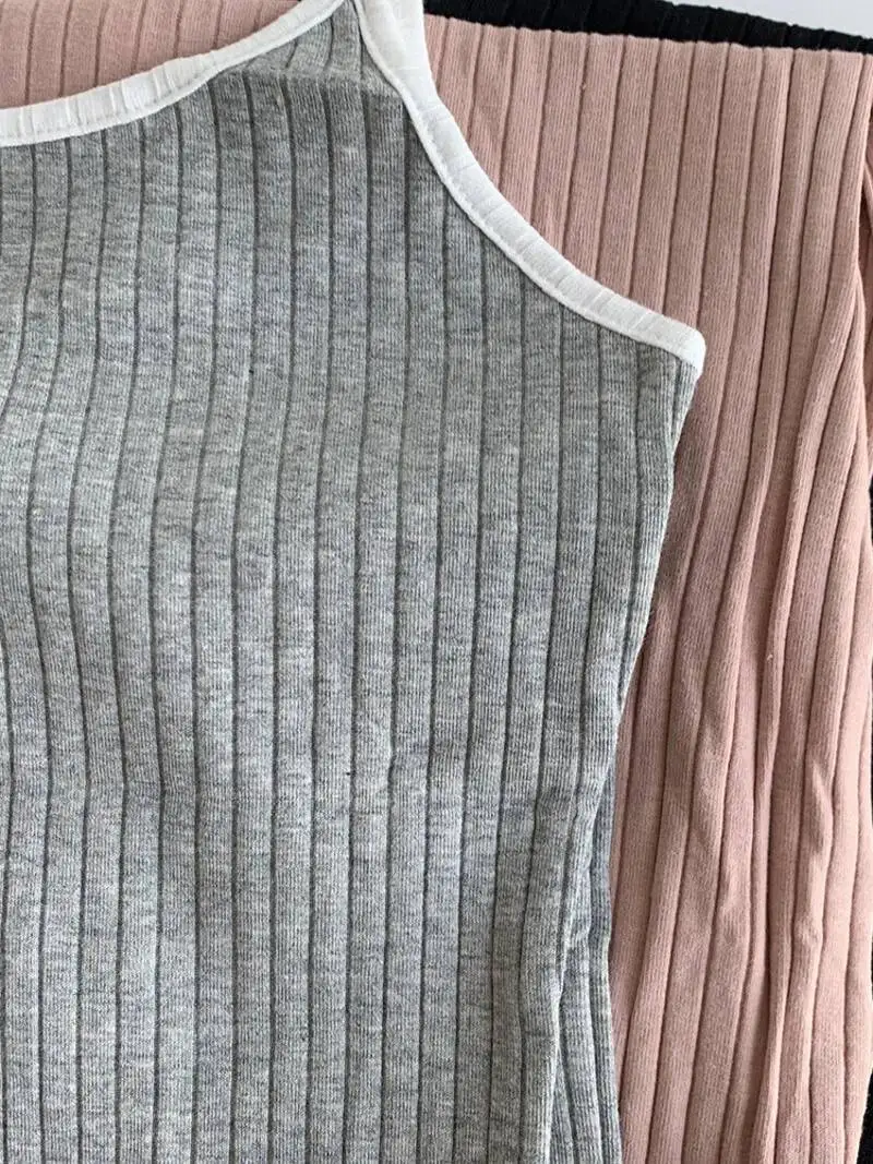 WOMENGAGA Base invernale Tinta unita Cuciture elastiche strette Petto basso Vacanza sexy Slim Hip Show Abiti lunghi sottili a matita Abito 4W