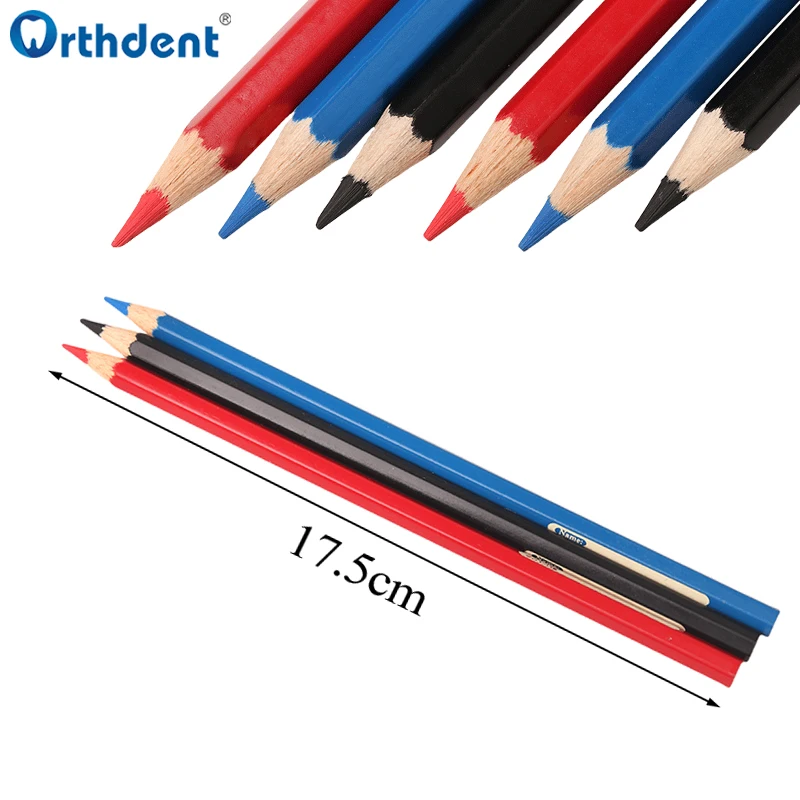 1Pc/3Pcs Dental Oral Marker Pen Wood Intraoral Marker Red/Blue/Black Sterilizable Denture False Teeth Repair Sign Line Dentistry