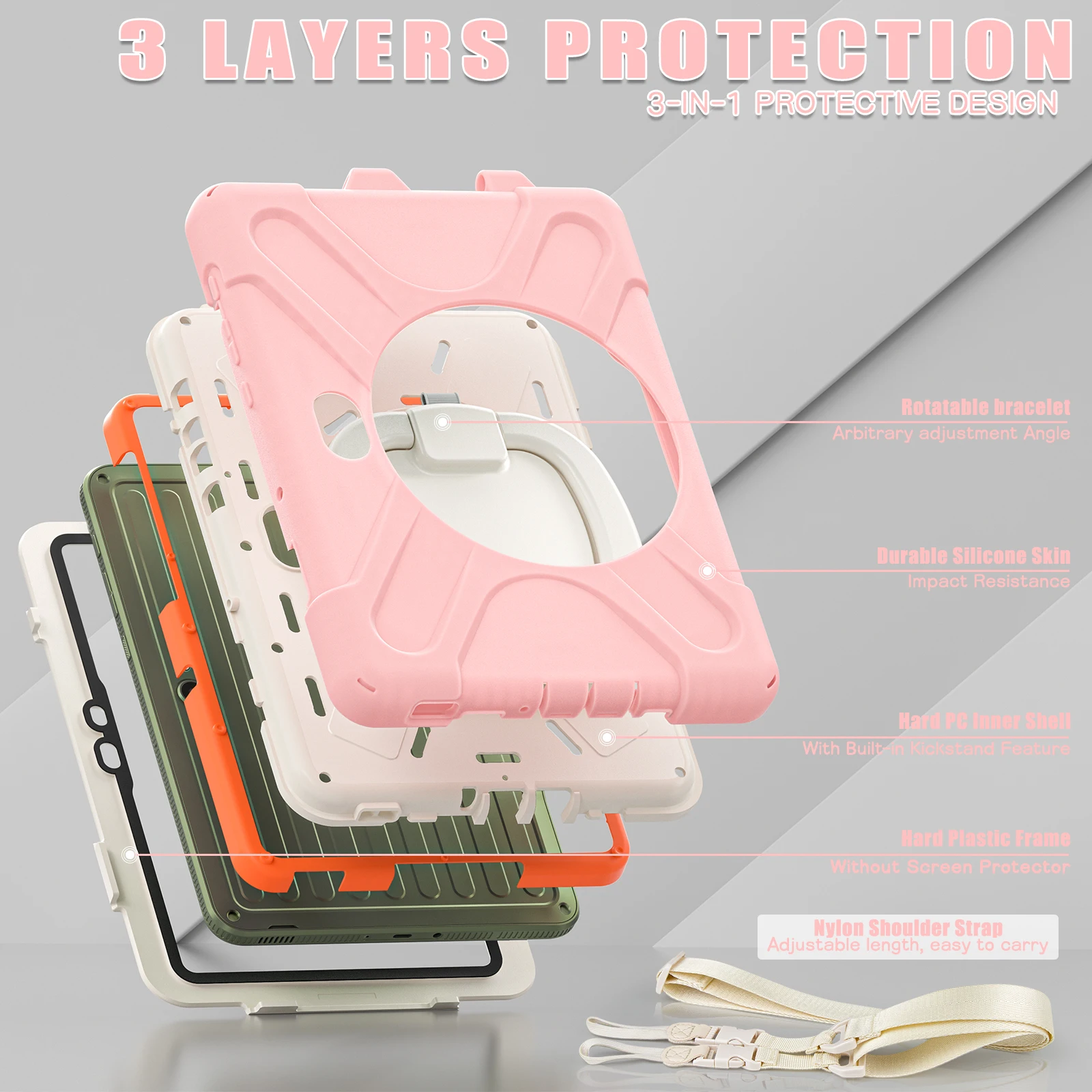 360 Rotating Case Universal For Galaxy Active5 Active4 Active Pro 10.1