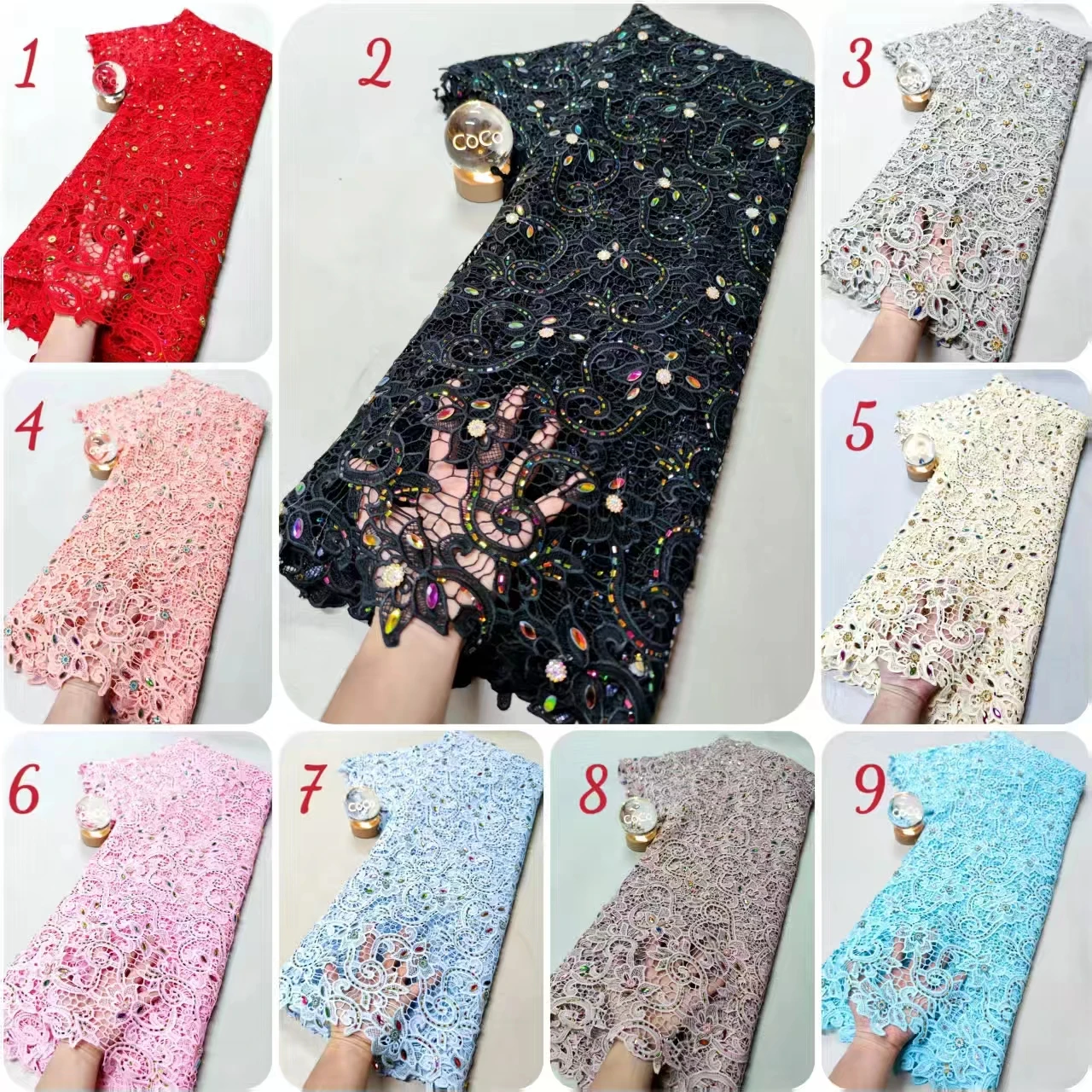 

2025 африканская нигерийская высококачественная сетчатая кружевная ткань с вышивкой, французский тюль с блестками для свадебных платьев, 5 ярдов XL111