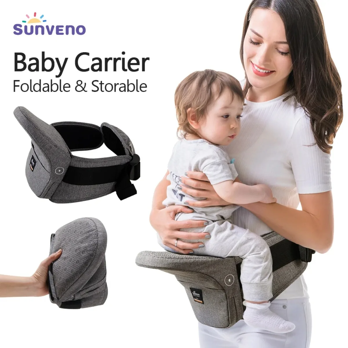 

Sunveno Baby Carrier Wrap Foldable Baby Bag Waist Stool Newborn Backpacks Lightweight Bebe Hip Seat Carriers Toddler Backpack
