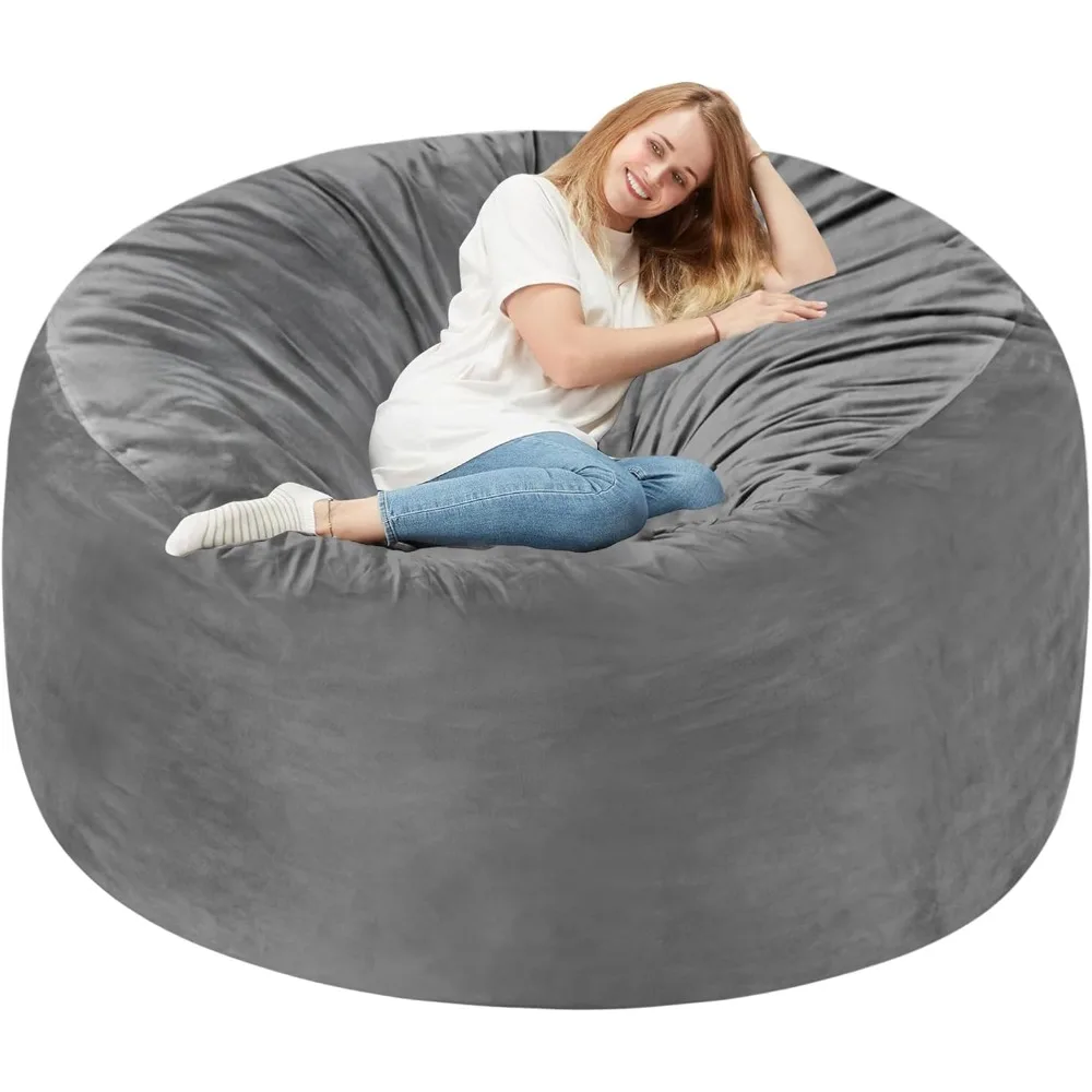 

5FT Bean Bag with Memory Foam Filled, Comfy Bean Bag Chairs for Adults, Beans Bags Chair for Living Room Bedroom, Bean Bag Sofas