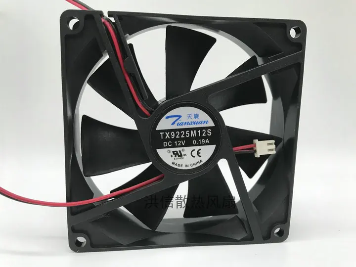 TX9225M12S DC 12V 0.19A 90x90x25mm 2-Wire 90MM مروحة تبريد
