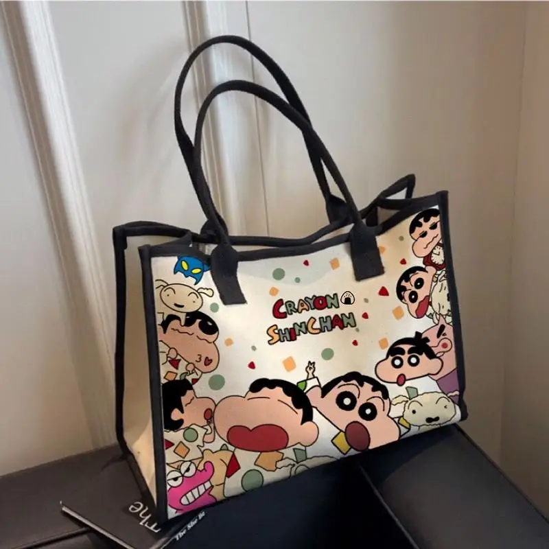 

Cute Cartoon Kawaii Crayon Shin-chan Canvas Bag Large Capacity Versatile Shoulder Bag Commuting Bag Hand-Held Tote Bag