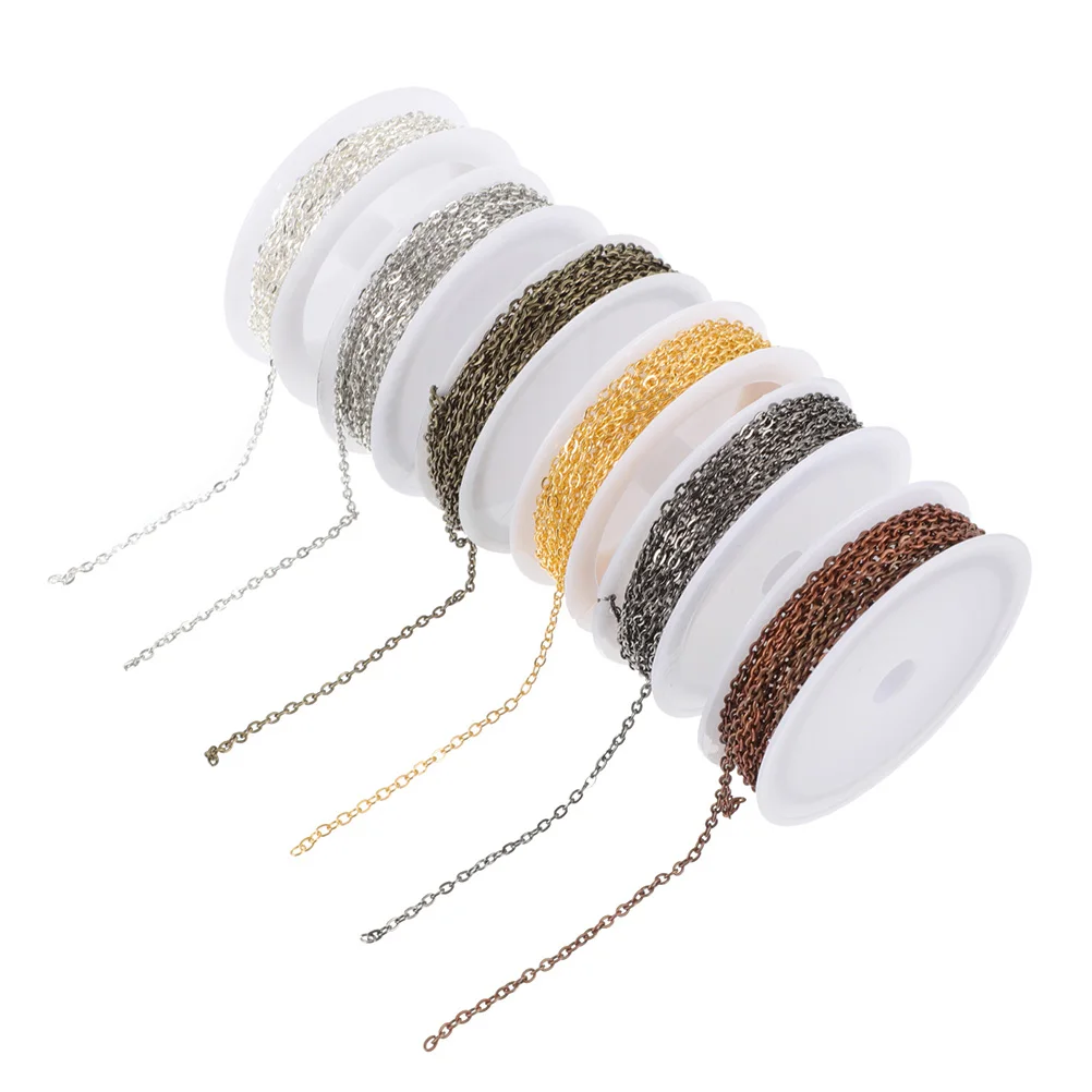 

6Pcs Iron Flat Pressing Cross Chain Necklace DIY Jewelry Making Materials Durable Bead Bracelet Accessory Decorative for Men