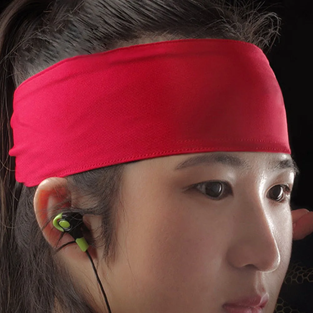 

Sports Headband Elastic Mens Women Hairbands for Running Cycling Gym Sweat Absorbing Bandana Red Size Adjustable Comfortable