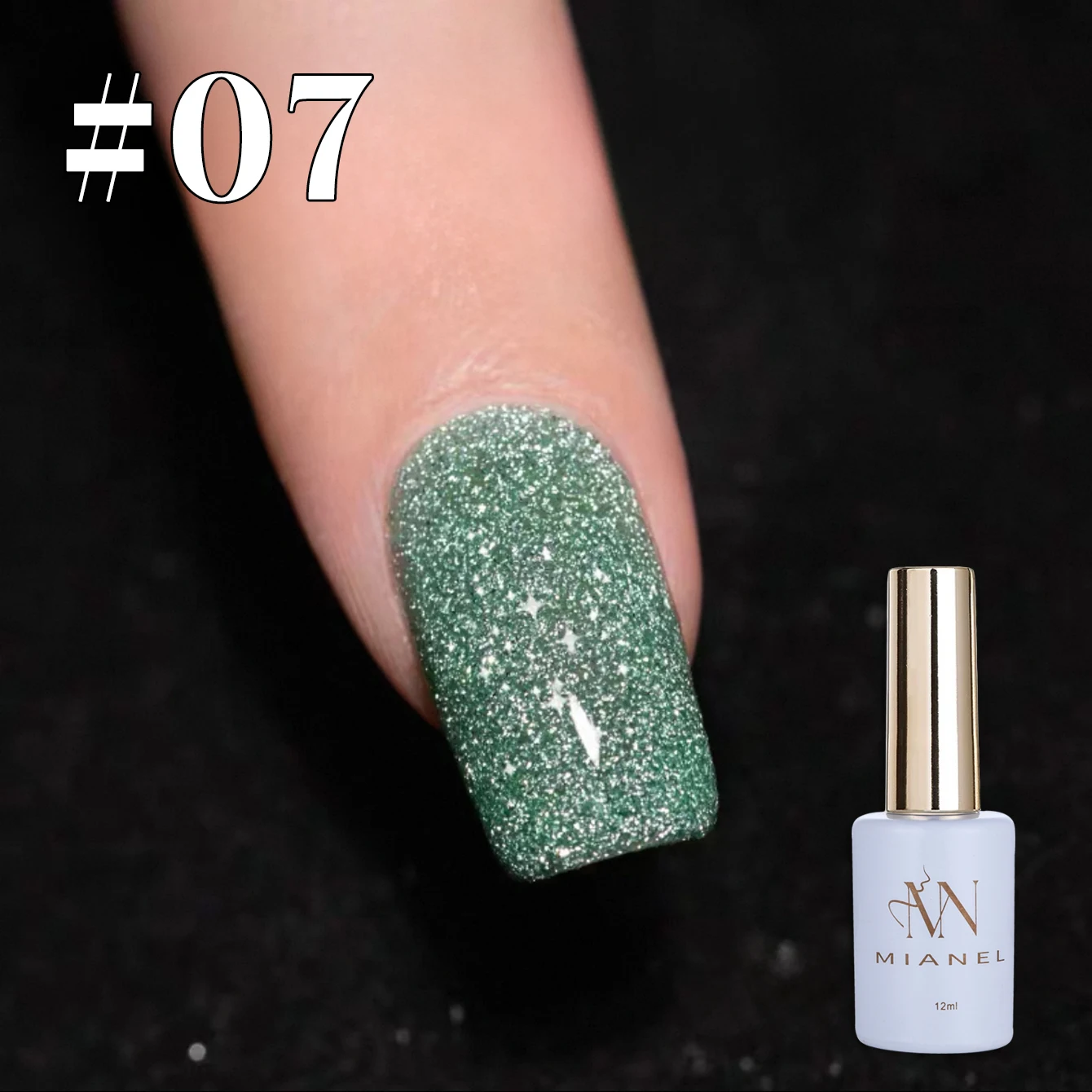 MIANEL 1-12 قطعة 12 مللي الصيف الأظافر وامض الزجاج كسر الماس هلام طلاء الأظافر بريق هلام البولندية 2025 جديد الليزر ديسكو جل