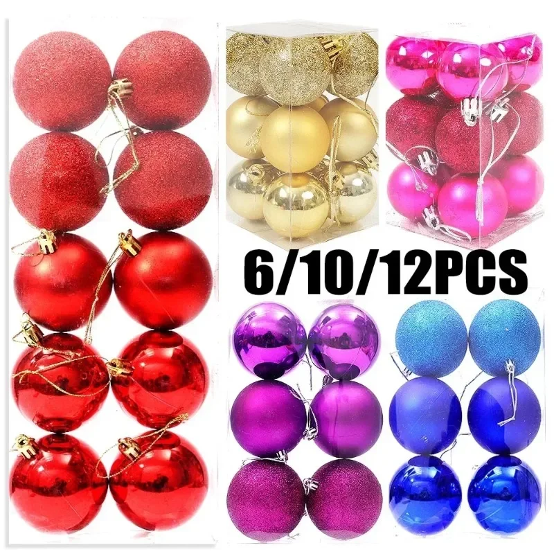 Bola de decoración navideña, colgante de árbol de Navidad, bolas doradas, rojas, plateadas y azules, suministros de decoración DIY para fiesta en casa