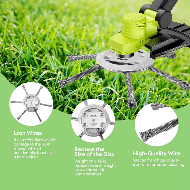 

LUSQI 1/2PC Steel Wire Weed Brush Head Heavy-Duty Rust Removal Disc For Lawn Mower & Grass Trimmer Moss Brush Tool