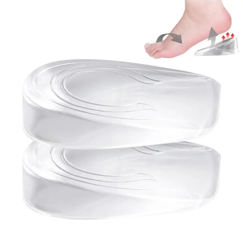 Silicone Gel Height Increase Insole Heel Lifting Inserts Shoe Foot Care Protector Elastic Cushion Arch Support Insert For Unisex