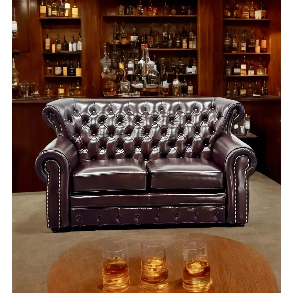 

Современная роскошная кожаная мебель Честерфилд Бар Диван 2-местный Ресторан Кальян Мебель для гостиной Бар Кафе Набор будки