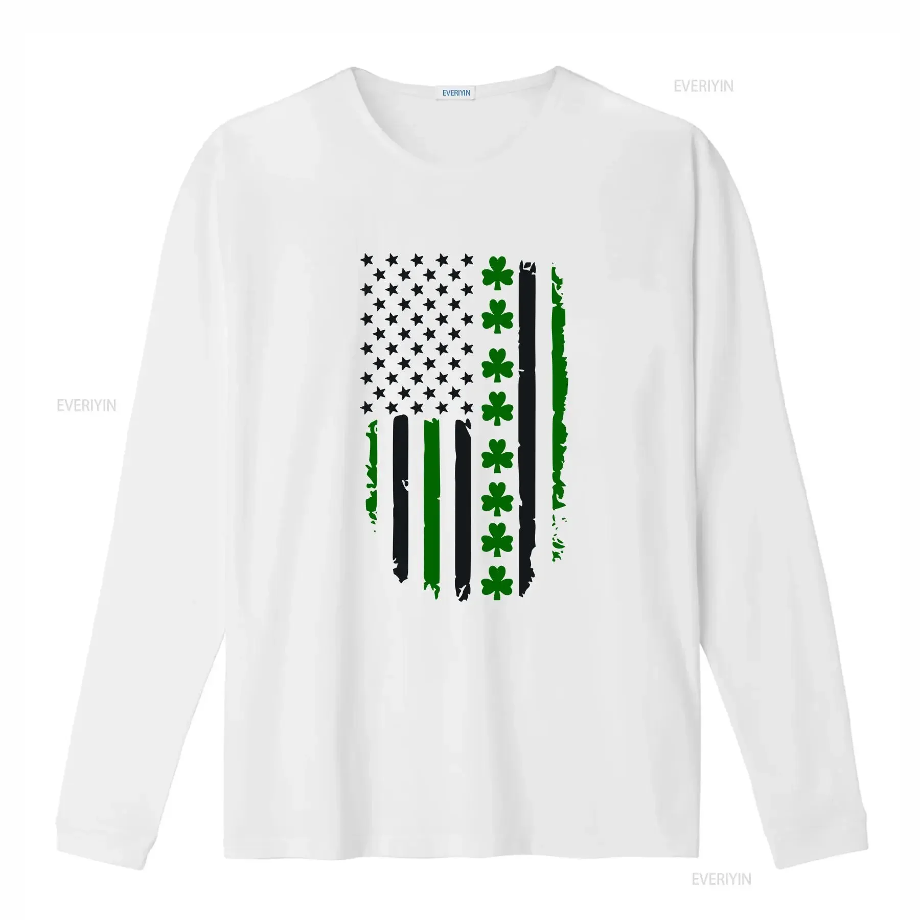 Happy St Patricks Day T Shirt Shamrock Saint Family Matching Lucky Women Irish Sweater vintage Washed Versatile