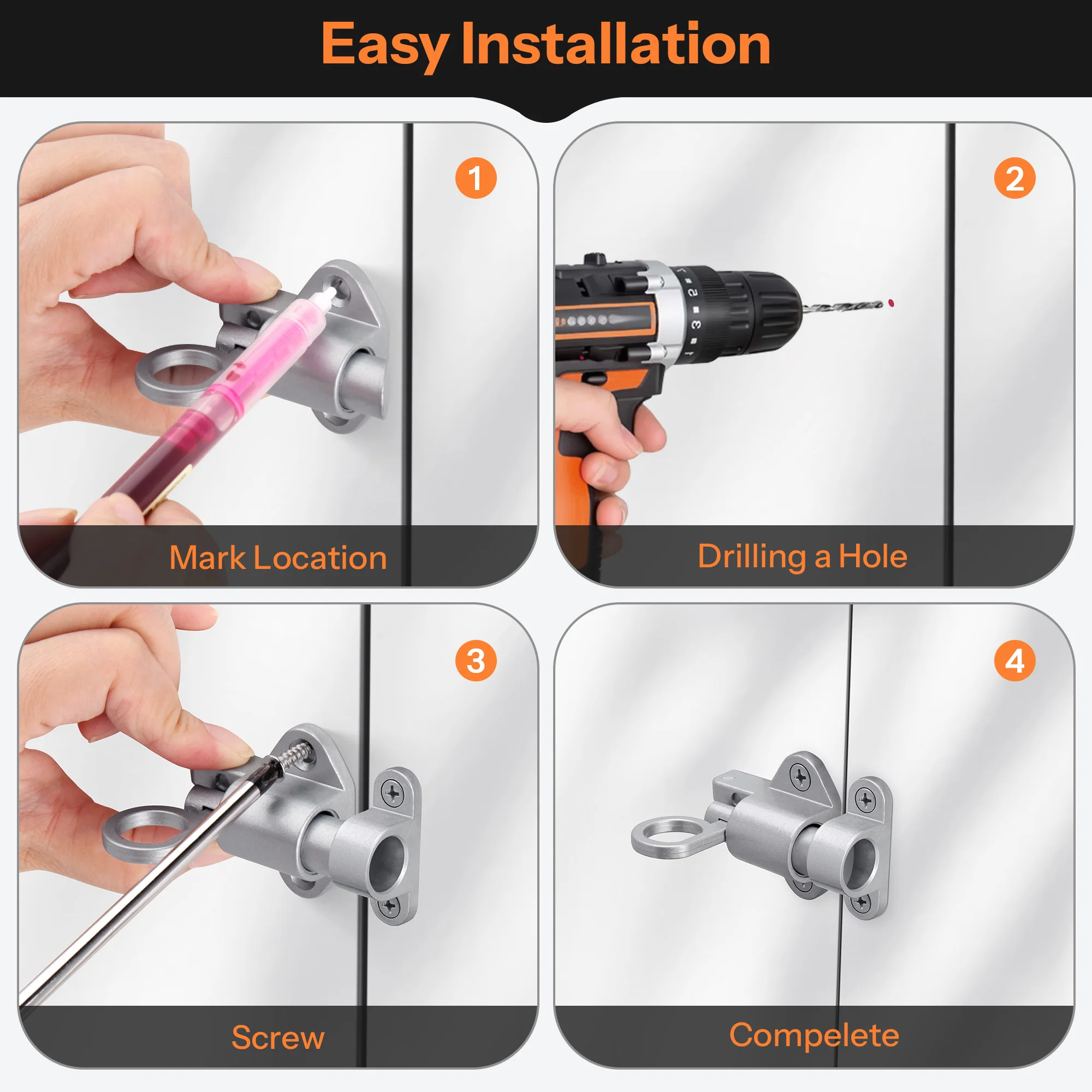 قفل باب أوتوماتيكي ذاتي الإغلاق ، مزلاج باب ، قفل أمان ، مسمار تحميل ، قفل بوابة نافذة ، زنبركي ، 1 led #6