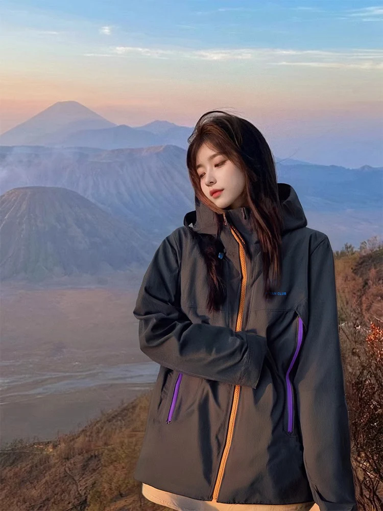 

Женская серая куртка Fuyuan 3-в-1 для активного отдыха, ветрозащитная, водонепроницаемая, пуховая, весна-осень, новый стиль, для восхождений в Тибете