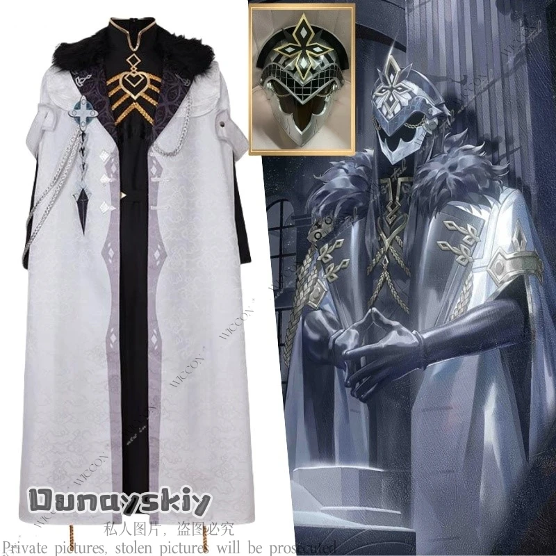 

Genshin Impact Eleven Fatui Harbinger Cospaly Costume Cloak Mask Face Shield Black Uniform Halloween Party Capitano Captain