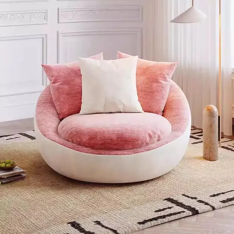 Bird's nest single sofa chair lazy living room chenille flannel bedroom home leisure creative eggshell chair