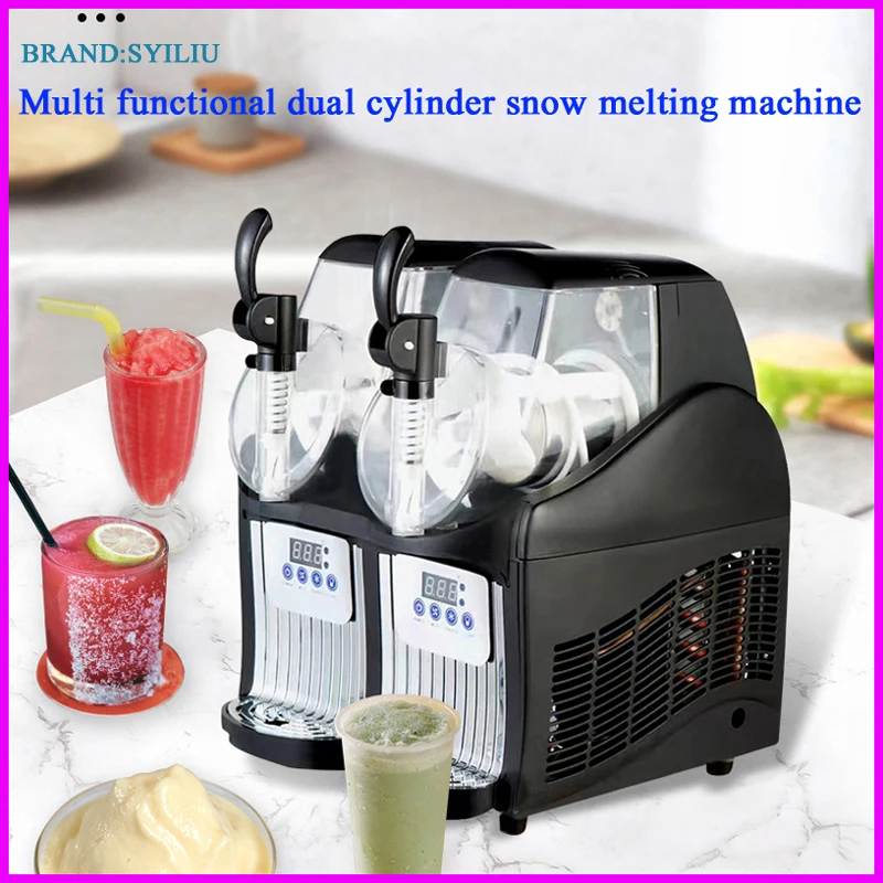 

Double Slot Snow Melting Machine Automatic Snow Mud Maker Ice Beverage Cold Drink Machine Slush Ice Machines 2L