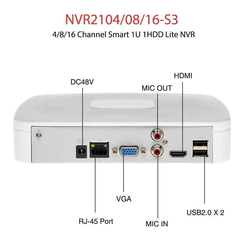 Dahua NVR2104-S3 NVR2108-S3 NVR2116-S3 4/8/16CH Smart AI Network Video Recorder NVR Onvif Perimeter Protection Camera Security