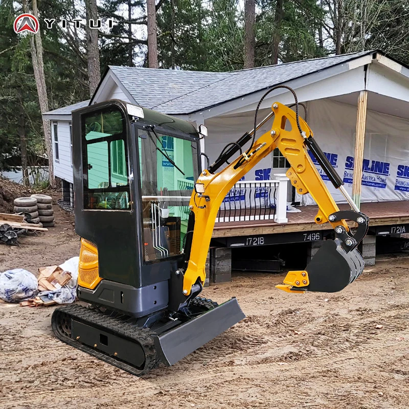 Mini Excavator 1,2 Ton, Excavator Kecil 1 Ton, Mesin Penggali Kecil untuk Kebun Keluarga dan Pekerjaan Kebun di Cina, Dapat Disesuaikan