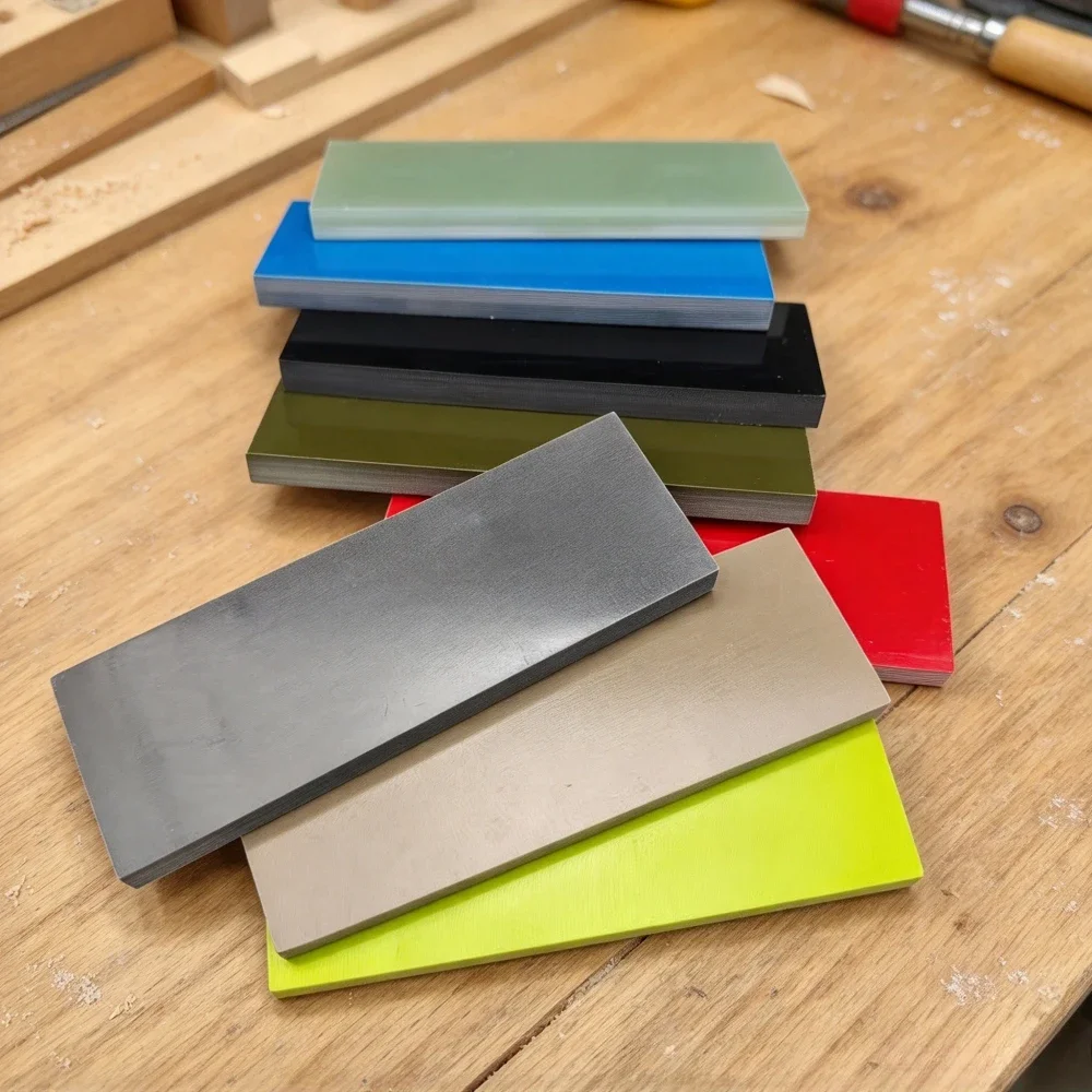 2 Pieces Composite G10 Knife Handle Material Multi-colors DIY Handmade Knife Handle Making Material Patch Material 120X40X8MM