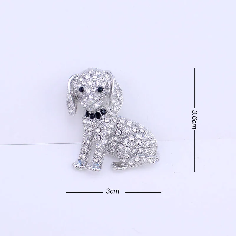 TANGTANG FAshion Dog Brooch Lovely Design Rhinestone Brooch Labrador Dog Jewelry Pins Retro Antique Gold/Rhodium Plated Bijoux