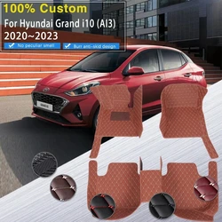 Car Floor Mats For Hyundai Grand i10 Sedan Aura AI3 2020 2021 2022 2023 Leather Mat Automotive Carpet Auto Rugs Car Accessories