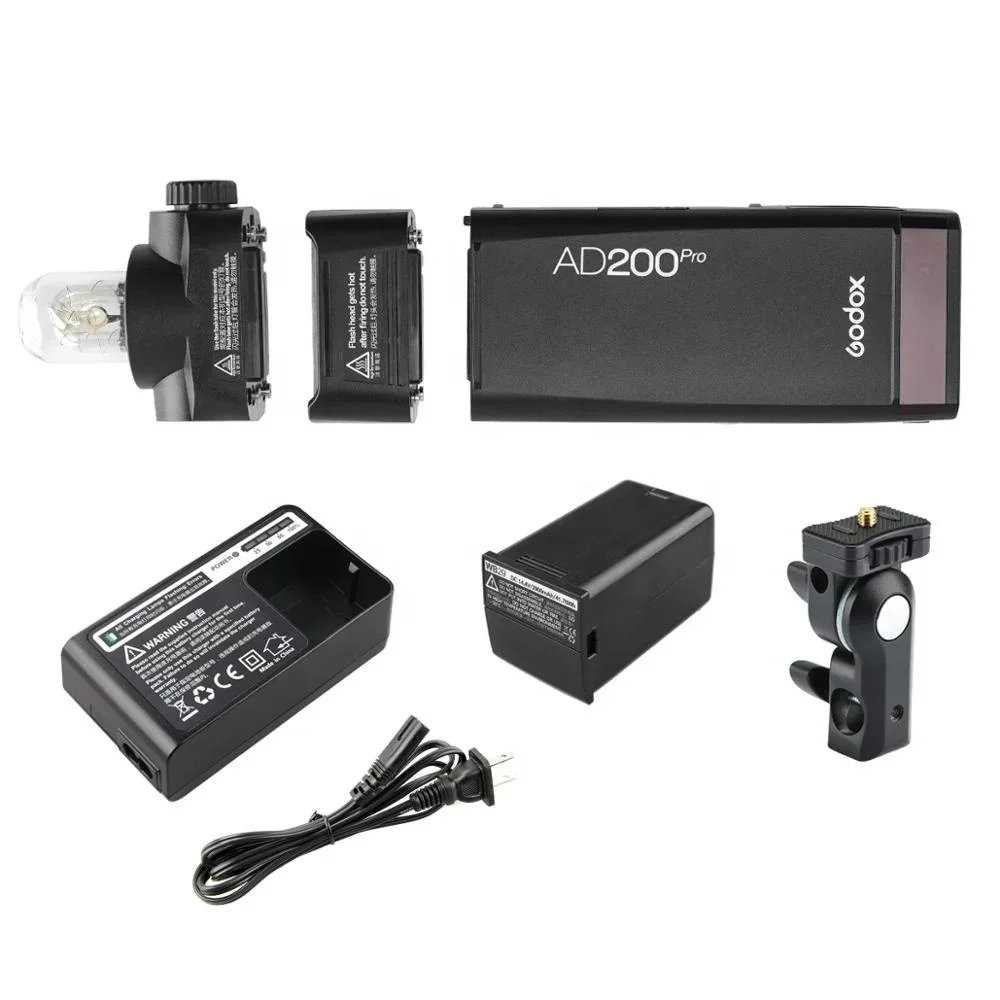 Professional Godox AD200 Pro 200Ws 2.4G Flash Strobe 1/8000 HSS 500 Full Power Flashes