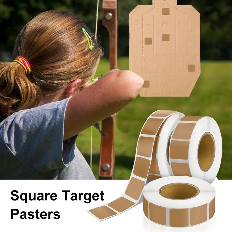 3000pcs/3 Rolls Square Target Pasters Self Airsoft Target Stickers Archery Target Paster Adhesive Target Stickers  Targ new