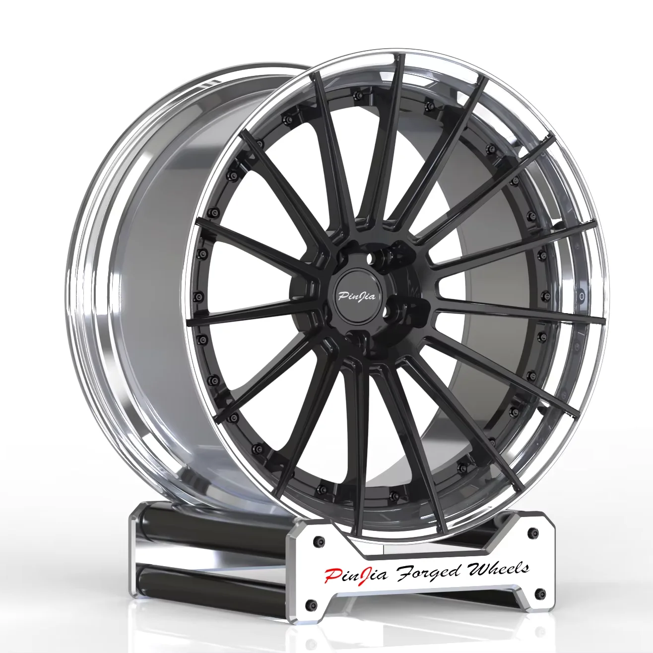

2 Piece Forged Wheels 17 18 19 Inch High Polished Spokes Passenger Car Alloy Wheel Forged Rim