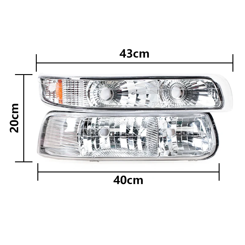 Car Headlights Corner Signal Lights Housing Clear Lens Without Light Bulb For Chevy Silverado 1999-2002 Suburban Tahoe 2000-2006