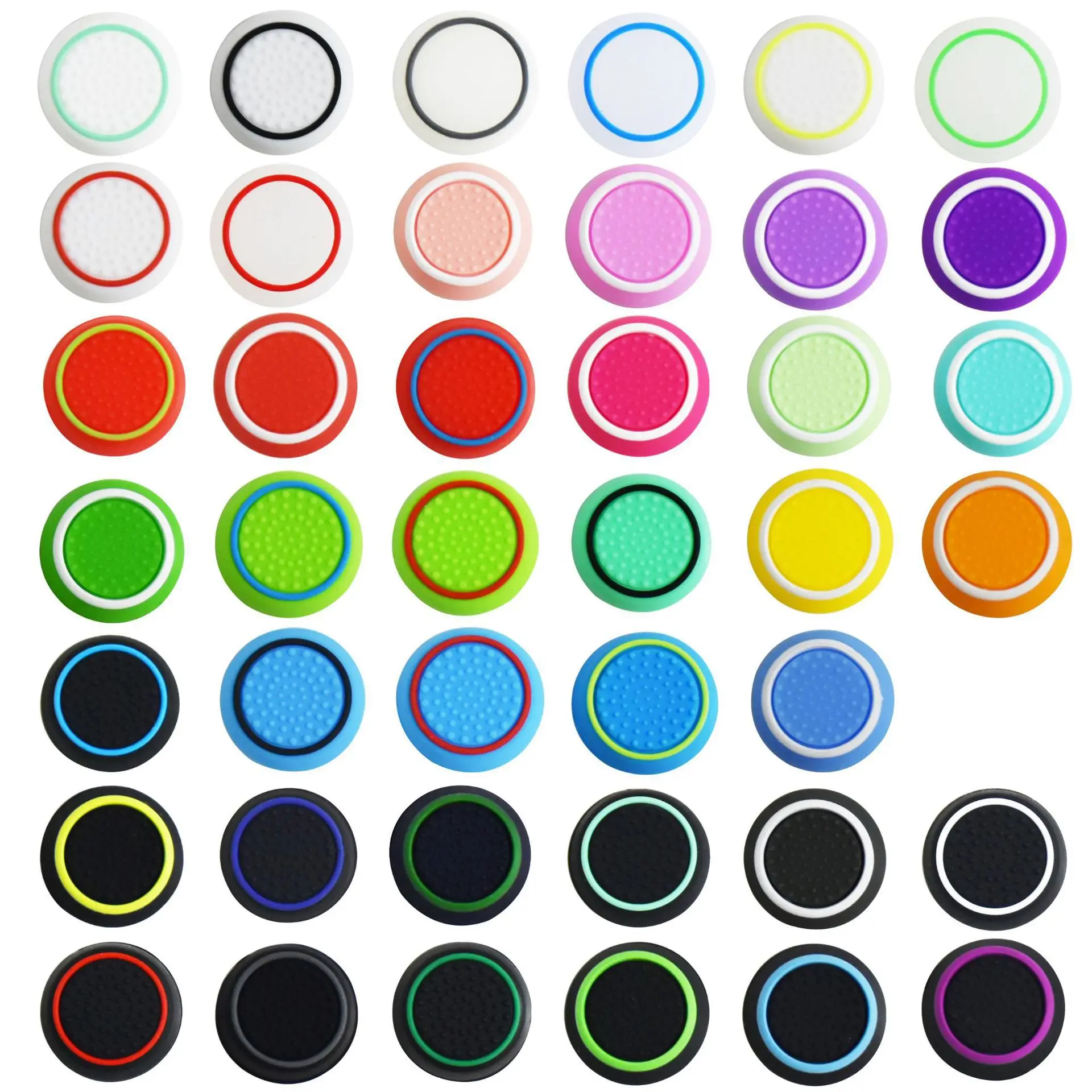 Dual-color Silicone Thumb Stick Grip Cap Cover for Playstation 5 PS5 PS4 Slim/Pro Xbox Series X/S Game Controller Thumb Grip Cap