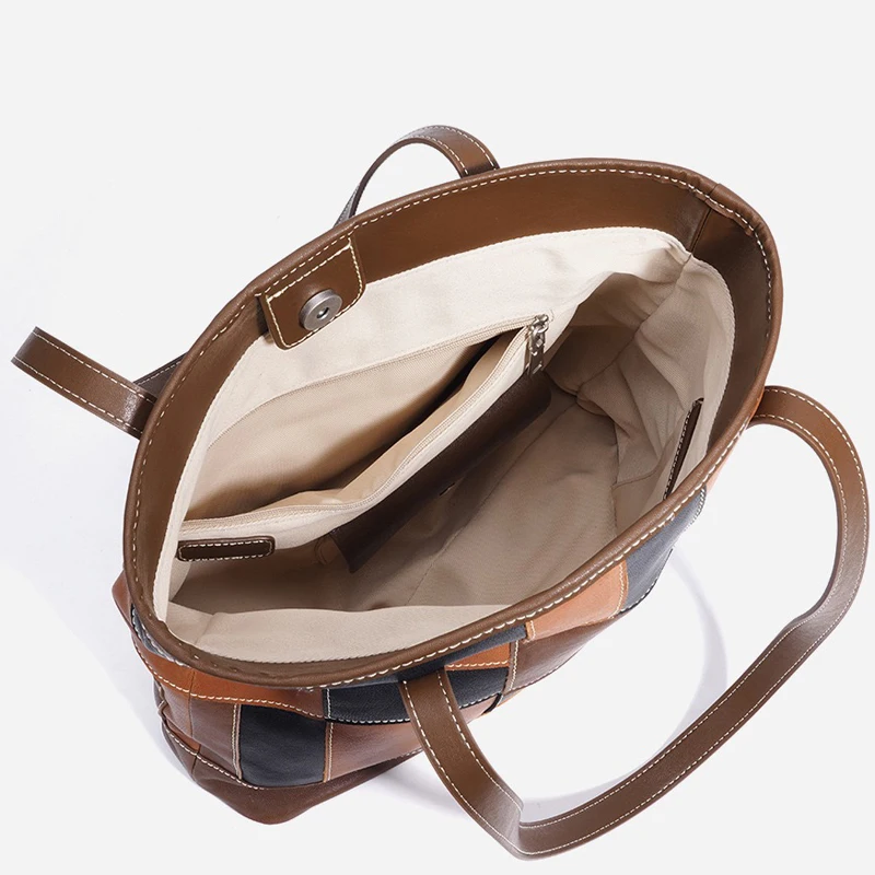 الأحرف الأولى المخصصة المخصصة الأوليات الجلدية الأصلية للأكياس للنساء حقائب اليد المصممة الفاخرة والمحافظات 2025 جديدة في جلد البقر المقسوم على شكل كتف من البقر الباق جودة عالية ًالشحن مجانا وصول الشحن السريع #5