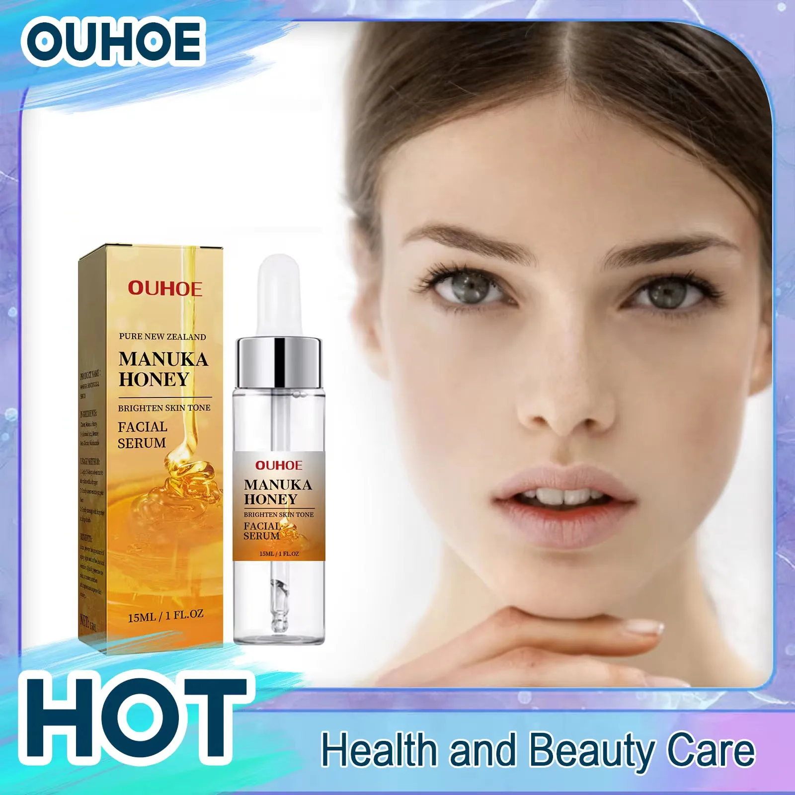 Manuka Honey Gold Face Serum Anti Aging Lines Wrinkles Oil Control Shrink Pores Moisturizing Lifting Firming Repairing Essence