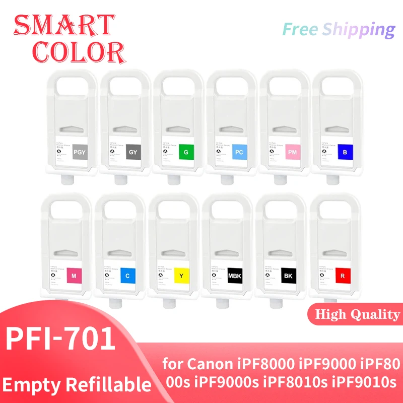 

PFI-701 PFi701 Пустой многоразовый картридж с чипом для Canon iPF8000 iPF9000 iPF8000s iPF9000s iPF8010s iPF9010s с чипом