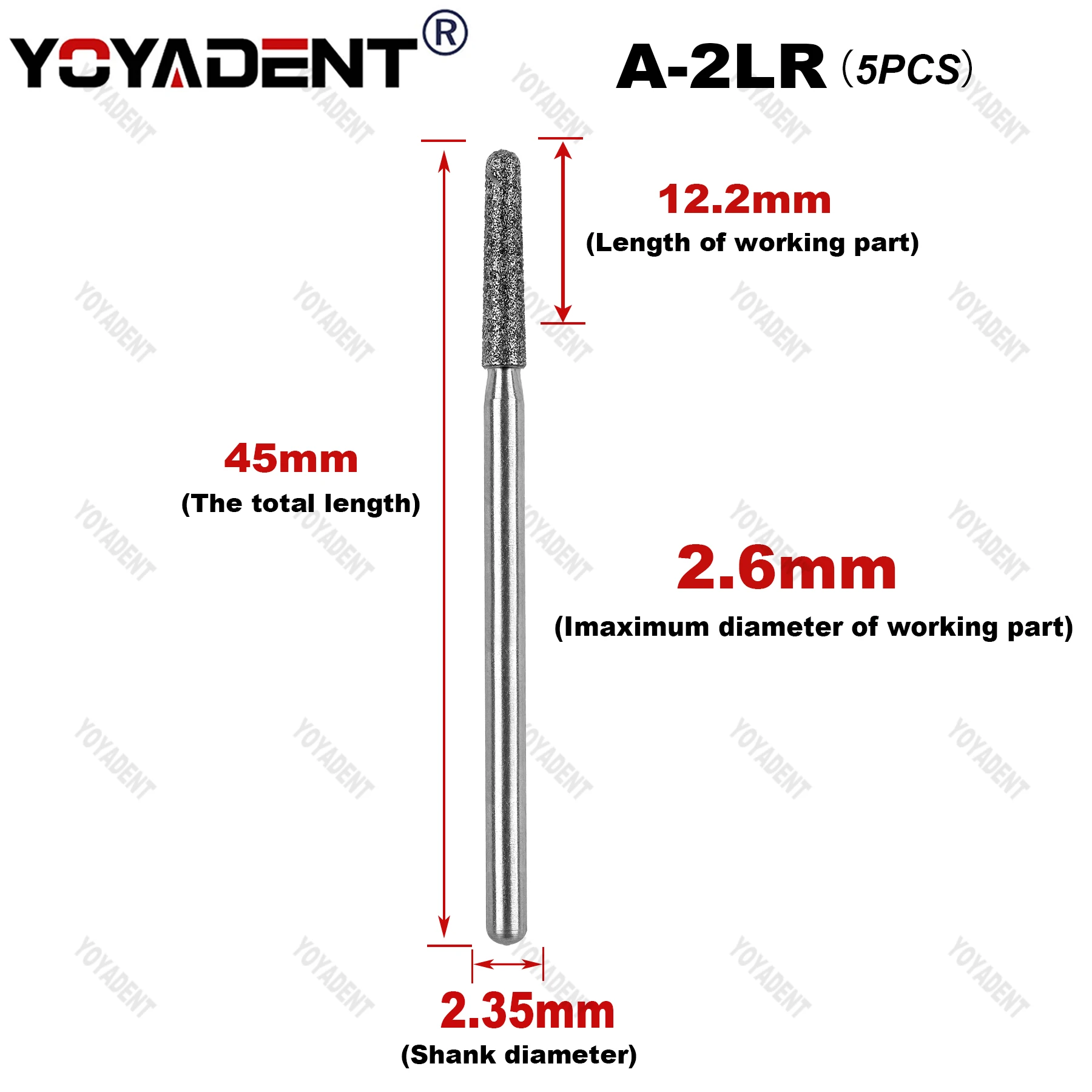 Low Speed HP diamond burs 5pcs Rotary Bur Dental Drills 2.35mm Shank Low Speed Hnadpiece Polisher Dentistry Accessories