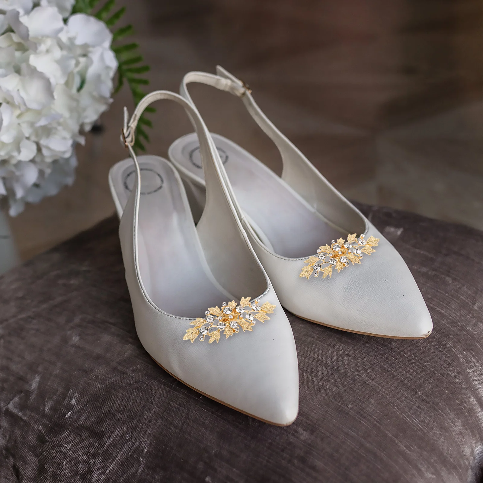 

2Pcs Detachable Flower Rhinestone Shoe Clips High Heel Charms Wedding Bridal Accessories Shoe Decoration Charms