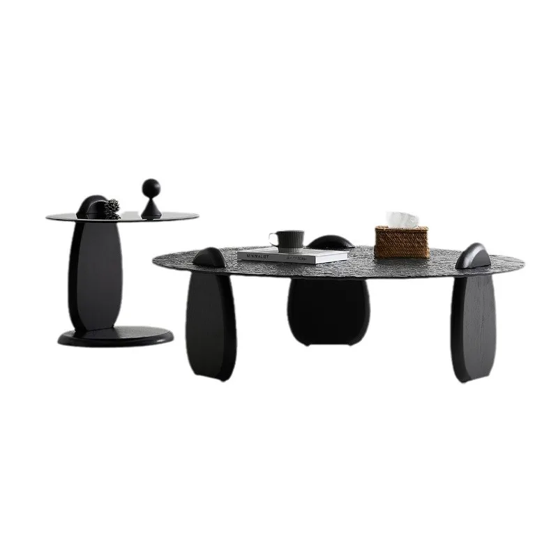 

Italian minimalist water ripple coffee table round small apartment designer size round coffee table combination