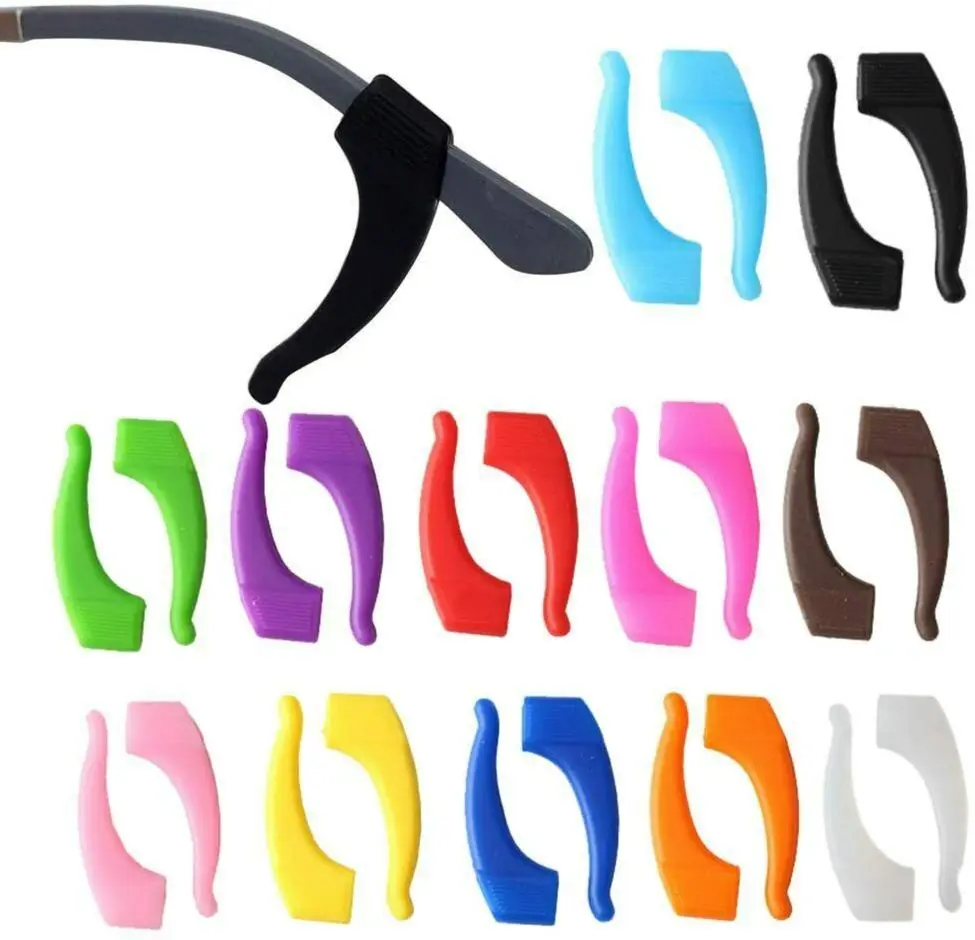 10Pairs/lot Anti Slip Silicone Glasses Ear Hooks for Kids and Adults Round Grips Eyeglasses Sports Temple Tips Soft Ear Hook