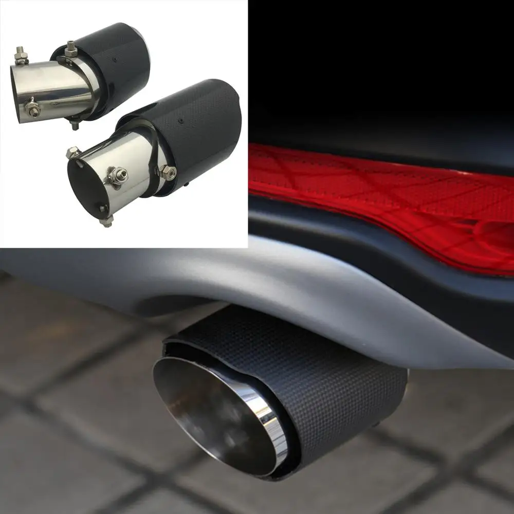 Adjustable Angle Carbon Fiber stainless Car Exhaust Pipe Muffler Tailpipe Cover 2pcs Fit For Honda CRV CR-V 2017 2018 2019