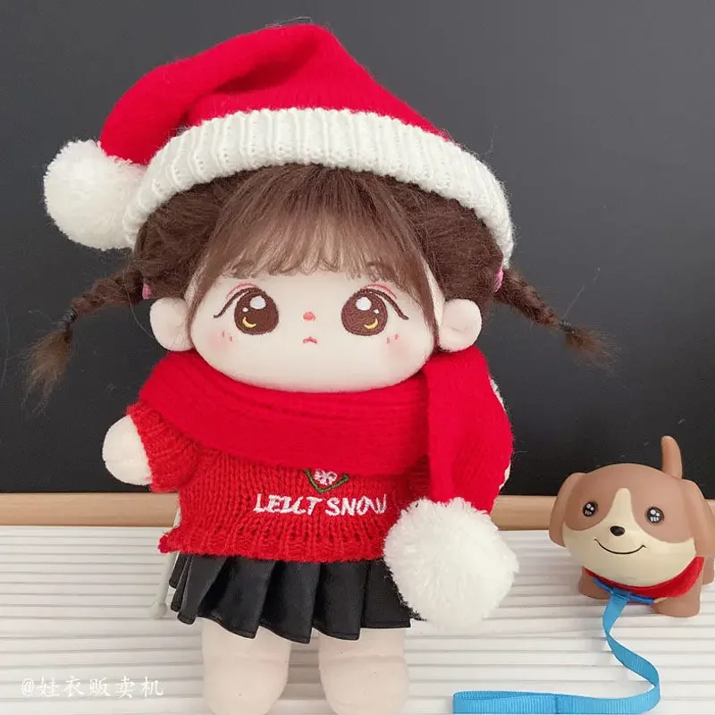 20cm cotton doll winter sweater scarf hat set