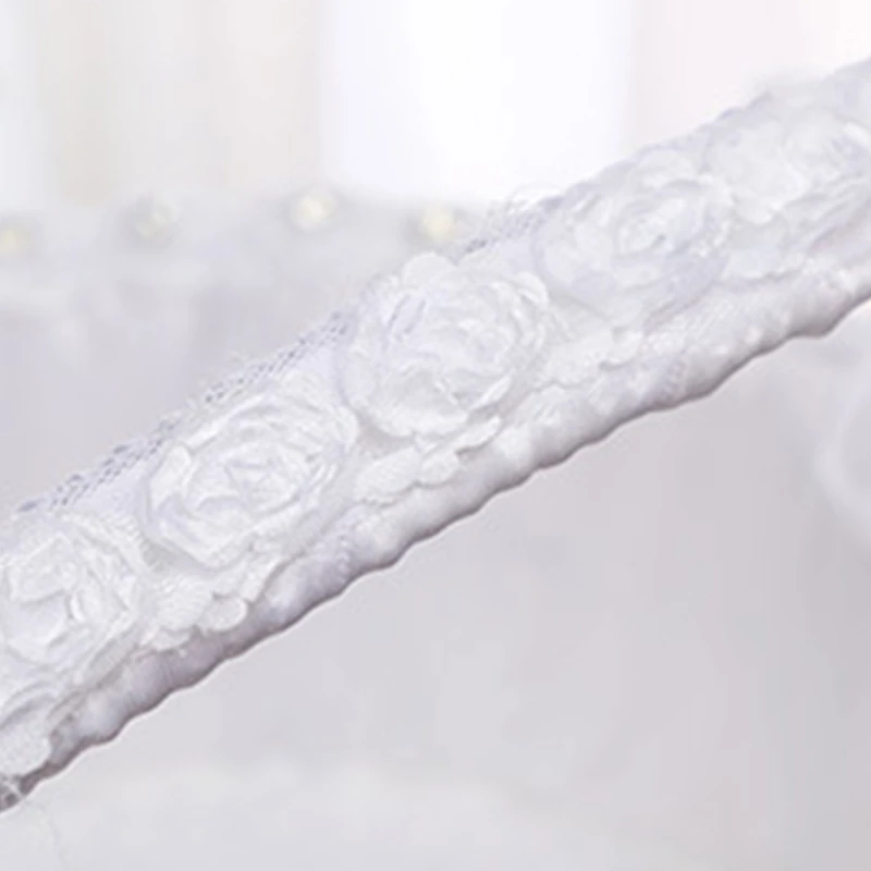 Flower Girl Baskets for Weddings Large Wedding Baskets for Flower Girls Simple Cute Royal Baskets With Lace Satin White image 5