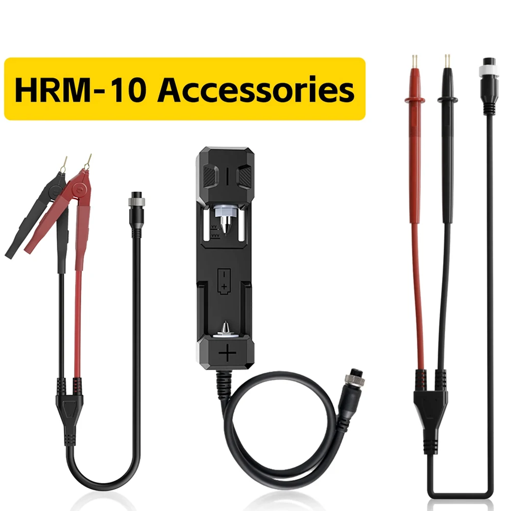 HRM-10 Battery Internal Resistance Meter Kelvin Clip Testing Probe Pen Battery Clip Round Connector Accessory Battery Holder