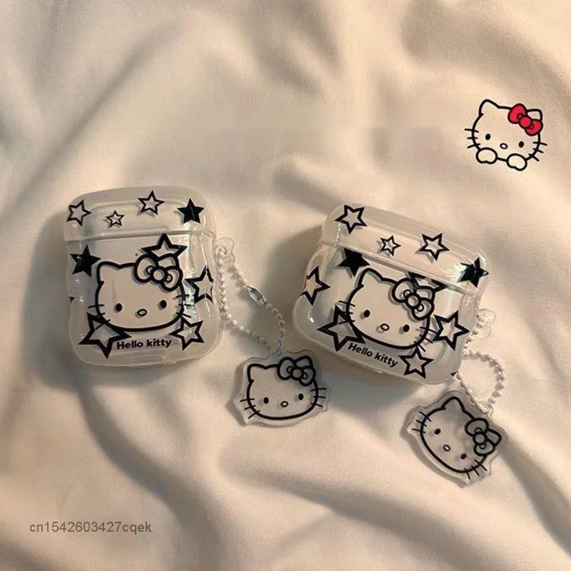 Sanrio Hello Kitty Full Screen Cute Cartoon Print Bluetooth Headset Case Suitable For AirPods 1 2 3 Generation Pro Headset Case