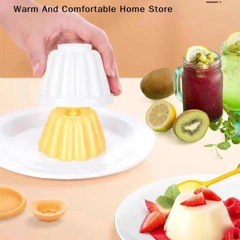 【SE】4Pcs Pudding Mould Bakeware Reusable DIY Jelly Pudding Cake Mold Plastic Jelly Mold Baking Tool Cake Mold Bread