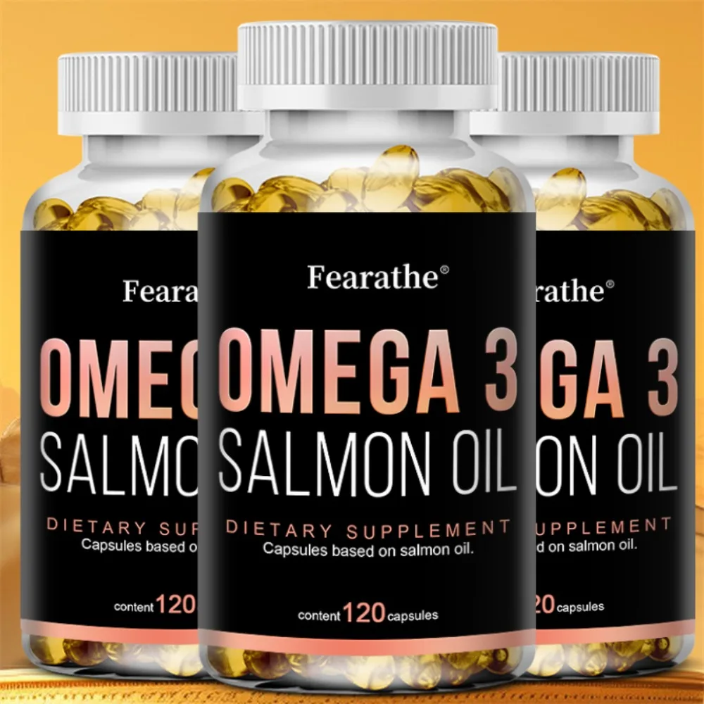 Salmon Fish Oil, 1000mg, 120 Softge Capsules, Omega 3 Supplement with EPA and DHA | Non-GMO and Gluten Free