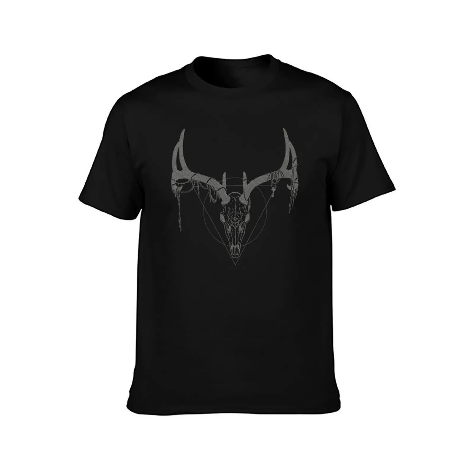Hand-drawn Deer Skull T-Shirt Running Performance Short Sleeve Tee T-Shirt