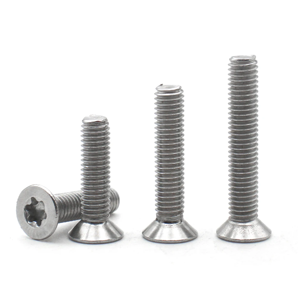 5-50Pcs M1.6 M2 M2.5 M3 M4 M5 M6 M8 304 Stainless Steel Torx Six-Lobe Countersunk Flat Head Screw Bolt CM GB2673 Length=3-55mm